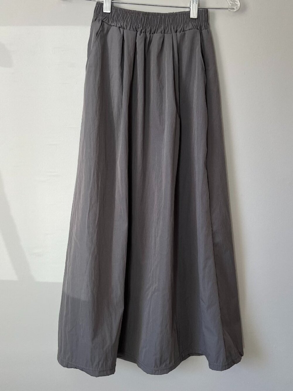 Korean Style Girls Maxi Skirt 33” Gray With Pockets NWOT